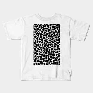 British Mosaic Zoom Black and White Kids T-Shirt